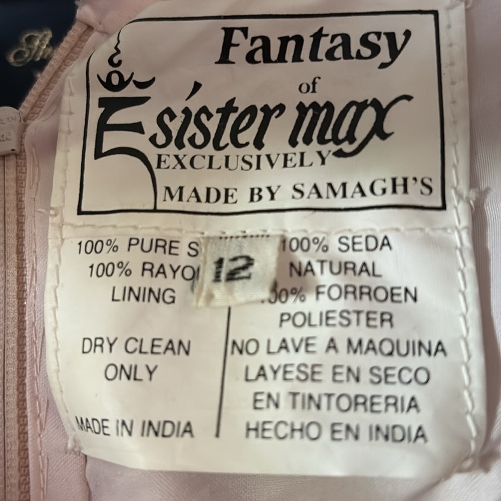 ✨ Vintage Silk Beaded Sequin Gown – Fantasy of Sister Max for SAMAGH, Size 12 - Picture 7 of 16